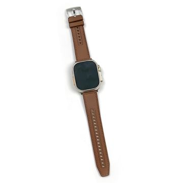 Apple Watch 41mm / 40mm / 38mm Klockarmband läderbelagt silikonarmband - Tan