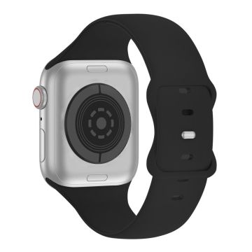 KALEBOL Apple Watch Series 41mm / 40mm / 38mm Silikon Sportarmband, Storlek: L - Svart