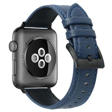 Apple Watch Series 41mm / 40mm / 38mm klockarmband Armband i äkta koskinn - Blå