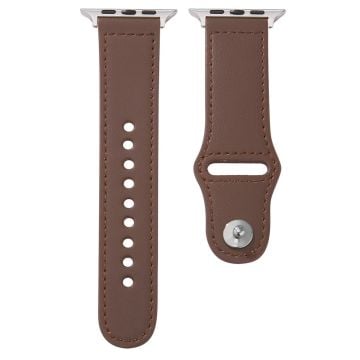 Apple Watch Series 41mm / 40mm / 38mm klockarmband i äkta koskinn - Kaffe