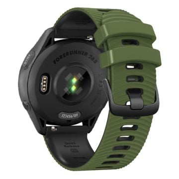 Coros Pace 3 / Apex 46mm / Apex Pro Klockarmband 22mm Dual Color Silikonband - Militärgrön + Svart