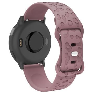 Coros Watch GT 4 41mm / Garmin Venu 3S 18mm Watch Band Leopard Texture Silicone Wrist Strap - Smoke Purple