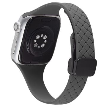 Apple Watch Series 41mm / 40mm / 38mm Silikonarmband med magnetiskt spänne - Mörkgrå