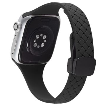 Apple Watch Series 41mm / 40mm / 38mm Silikonarmband med magnetiskt spänne - Svart