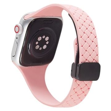 Apple Watch Series 41mm / 40mm / 38mm Silikonarmband med magnetiskt spänne - Ljusrosa