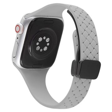 Apple Watch Series 41mm / 40mm / 38mm Silikonarmband med magnetiskt spänne - Molnigt Grå