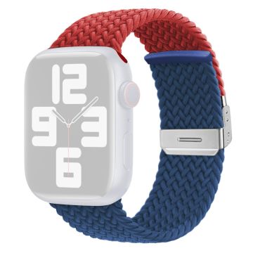 Apple Watch Series 41mm / 40mm / 38mm Nylon klockarmband - Röd + Blå