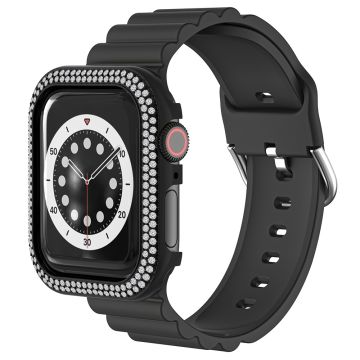 Strassdekor i zinklegering Klockfodral Apple Watch SE / SE (2022) / SE (2023) / Serie 6 / 5 / 4 40mm - Svart