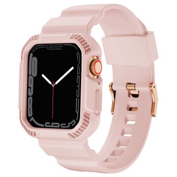 Apple Watch Series 41mm - 40mm - 38mm Universellt klockarmband Reptåligt armband med fodral - Rosa