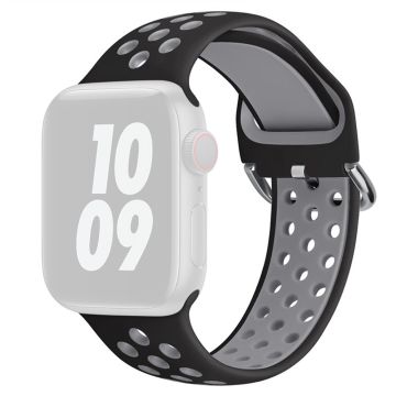 KALEBOL Apple Watch Series 41mm - 40mm - 38mm Universal mjukt silikonarmband - Svart + Grå