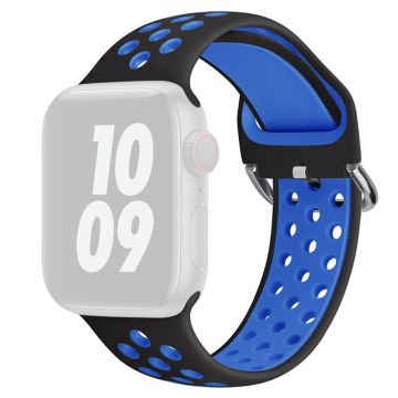 KALEBOL Apple Watch Series 41mm - 40mm - 38mm Universal mjukt silikonarmband - Svart + Blå