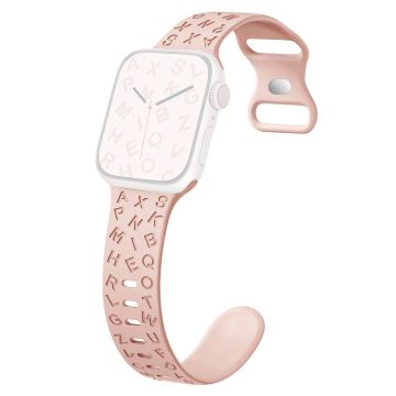 Apple Watch Series 41mm - 40mm - 38mm Universal silikonarmband med fjärilsspänne - Mörkrosa