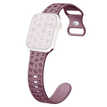 Apple Watch Series 41mm - 40mm - 38mm Universal silikonarmband med fjärilsspänne - Rökig Lila