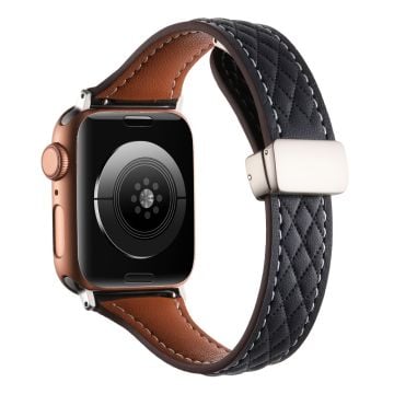 Klockarmband Apple Watch Series 41mm - 40mm - 38mm Universal Genuine Cow Leather Strap - Svart