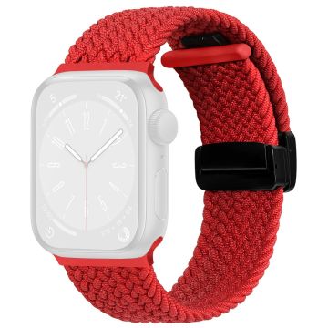 Apple Watch Series 41mm - 40mm - 38mm Universal Nylon klockarmband Magnetiskt armband - Röd