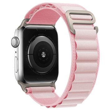 KALEBOL Apple Watch Series 41mm - 40mm - 38mm Universal klockarmband Nylon Loop Band - Rosa + Ljusrosa