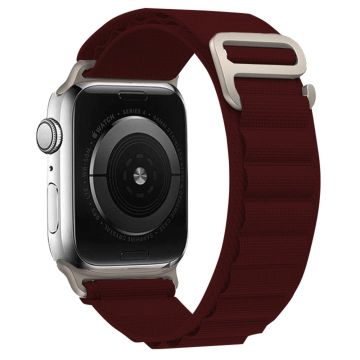 KALEBOL Apple Watch Series 41mm - 40mm - 38mm Universal klockarmband Nylon Loop Band - Vinröd