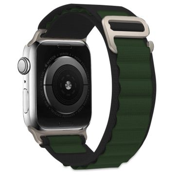 KALEBOL Apple Watch Series 41mm - 40mm - 38mm Universal klockarmband Nylon Loop Band - Grön + Svart