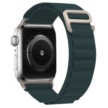 KALEBOL Apple Watch Series 41mm - 40mm - 38mm Universal klockarmband Nylon Loop Band - Svartaktig Grön