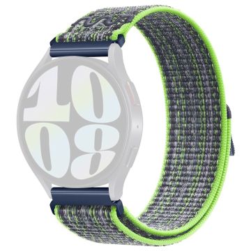 KALEBOL KLB-NLHH-002 Samsung Galaxy Watch3 45mm / Huawei Watch GT4 46mm Nylon Band 22mm Watch Strap - Bright Green+Blue