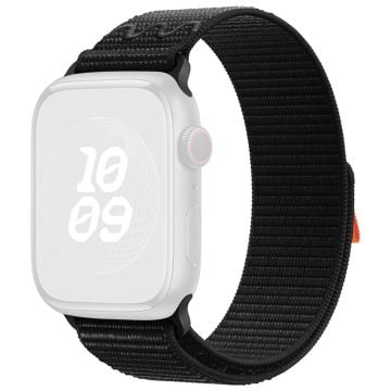 KALEBOL Apple Watch Series 49mm - 45mm - 44mm - 42mm Universal Nylon klockarmband - Djup Svart