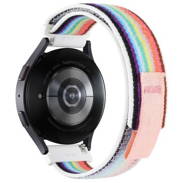 KALEBOL KLB-YJNLHH-001 Samsung Galaxy Watch3 45mm / Huawei Watch GT4 46mm Wristband Sport Strap 22mm - White Rainbow