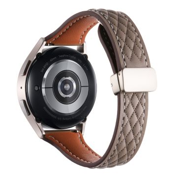 Samsung Galaxy Watch6 Classic / Watch6 Klockarmband 20mm Fällbart spänne Äkta koskinnarmband - Taupe