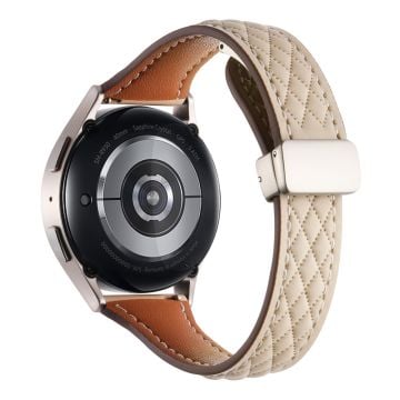 Samsung Galaxy Watch3 45mm / Huawei Watch GT 4 46mm klockarmband 22mm armband i äkta koskinn - Aprikos