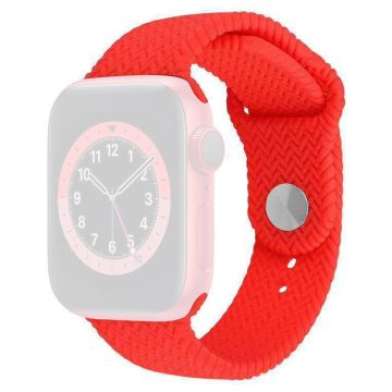 Apple Watch Series 41mm - 40mm - 38mm Silikonarmband med vävd textur - Röd