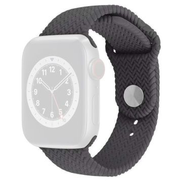 Apple Watch Series 41mm - 40mm - 38mm Silikonarmband med vävd textur - Grå