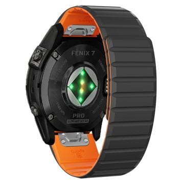 Garmin Fenix 5 / 5X / 6X / 7X Klockarmband 22mm Dual Color Silicone Smart Watch Band - Svart / Orange