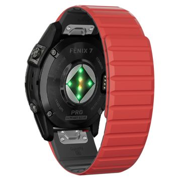 Garmin Fenix 5 / 5X / 6X / 7X Klockarmband 22mm Dual Color Silicone Smart Watch Band - Röd / Svart