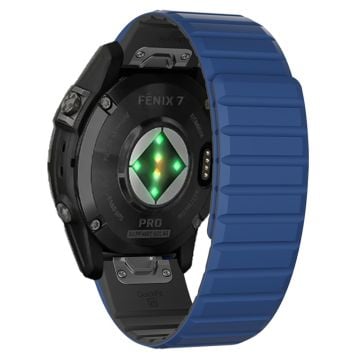 Garmin Fenix 5 / 5X / 6X / 7X ersättningsarmband 26mm Dual Color Silicone Smart Klockarmband - Mörkblå / Svart