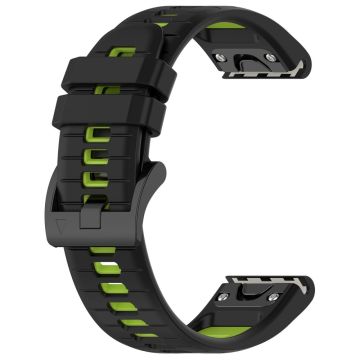 Garmin Fenix 7X / Fenix 7X Pro Klockarmband 26mm Vattentätt Lätt Silikonarmband - Svart + Grön