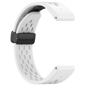 KALEBOL KLB-DDGJ-001 Garmin Fenix 7S / 7S Pro QuickFit 20 mm silikonband magnetiskt vikbart spänne klockarmband - Vit