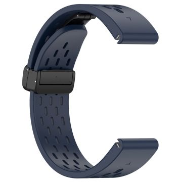 KALEBOL KLB-DDGJ-001 Garmin Fenix 7S / 7S Pro QuickFit 20 mm silikonband magnetiskt vikbart spänne klockarmband - Midnattsblå