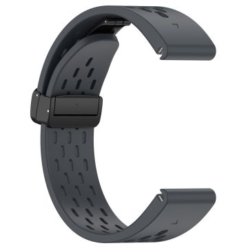 KALEBOL KLB-DDGJ-001 Garmin Fenix 7S / 7S Pro QuickFit 20 mm silikonband magnetiskt vikbart spänne klockarmband - Mörkgrå