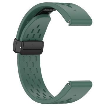 KALEBOL KLB-DDGJ-001 Garmin Fenix 7X / 7X Pro Klockarmband QuickFit 26mm Silikonarmband Magnetiskt Fällbart Spänne - Mörkgrön