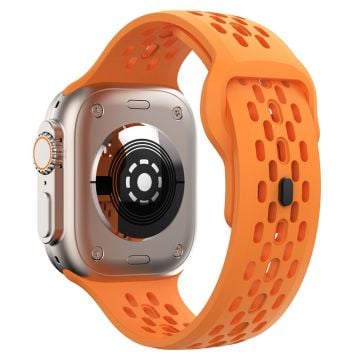 Apple Watch Series 49mm - 45mm - 44mm - 42mm Klockarmband Fluoro Rubber Armband - Orange