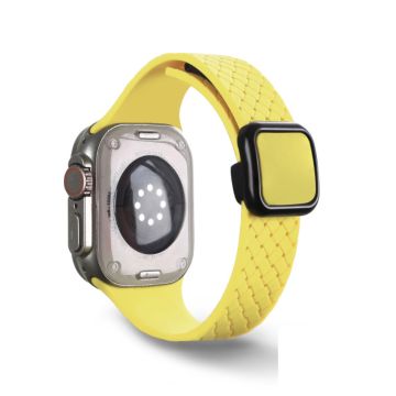 Apple Watch Series 41mm - 40mm - 38mm Klockarmband Armband med vävd textur - Officiell Ljusgul