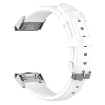 KALEBOL KLB-YLZP-001 Garmin Fenix 7X / 7X Pro Armband Ersättning QuickFit 26mm Klockarmband i äkta koskinn - Vit