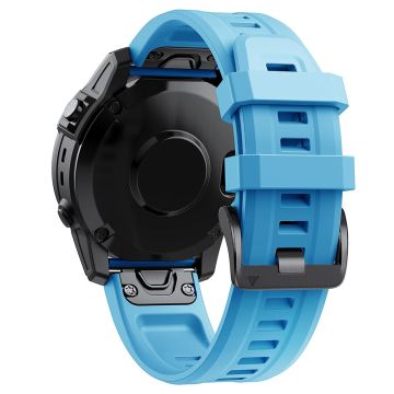 KALEBOLKLB-TXGJ-001 Garmin Fenix 7S / 7S Pro 20 mm klockarmband i silikon med trapetsformade hål - Himmelsblå