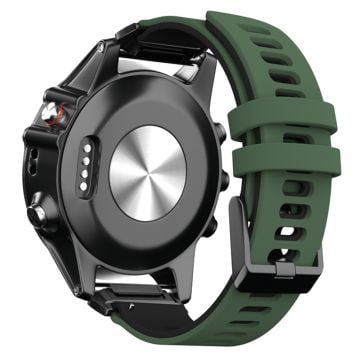 KALEBOL KLB-SSSCGJ-001 Garmin Fenix 6X / Fenix 7X / Instinct 2X Smart Watch Band QuickFit 26mm Armband - Militärgrön + Svart