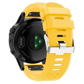 KALEBO LKLB-HWGJ-001 Garmin Fenix 6X / Fenix 7X / Instinct 2X Smart Watch Band QuickFit 26mm silikonarmband - Gul