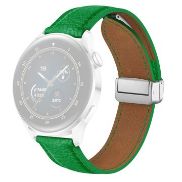 Samsung Galaxy Watch3 45mm / Huawei Watch GT 4 46mm läderarmband 22mm magnetiskt klockarmband - Grön