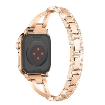 Apple Watch Series 49mm - 45mm - 44mm - 42mm Cross Design Armband - Roséguld