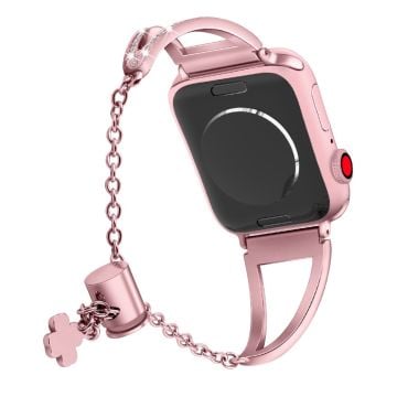 Apple Watch Series 49mm - 45mm - 44mm - 42mm ihåligt triangelarmband - Rosa Ros