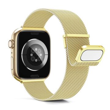 Apple Watch Series 41mm - 40mm - 38mm Milanese Mesh Loop Magnetiskt klockarmband - Guld