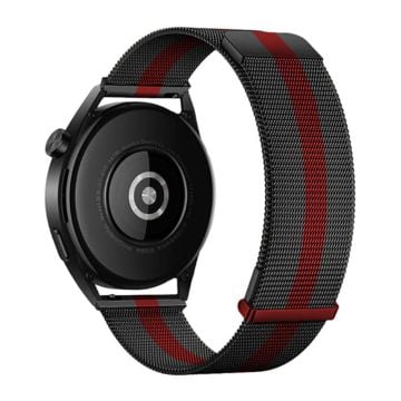 Samsung Galaxy Watch3 45mm / Xiaomi Watch Color / Huawei Watch Ultimate Magnetiskt 22mm Milanese klockarmband - Svart / Röd