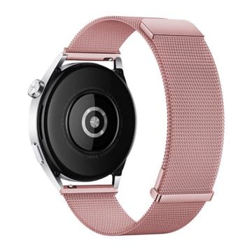 Samsung Galaxy Watch3 45mm / Xiaomi Watch Color / Huawei Watch Ultimate Magnetiskt 22mm Milanese klockarmband - Rosa Ros